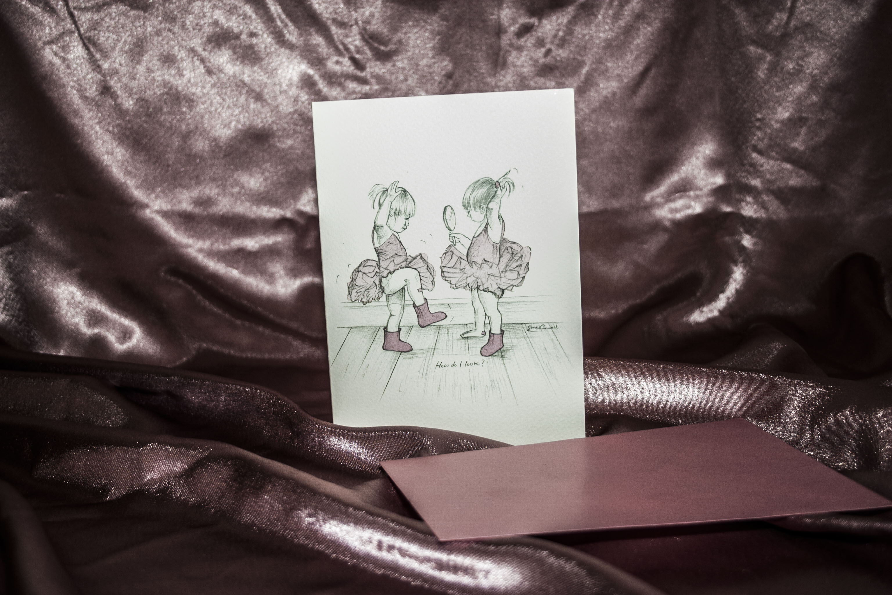 Set of 6 greetings cards reproduced from original pencil drawings