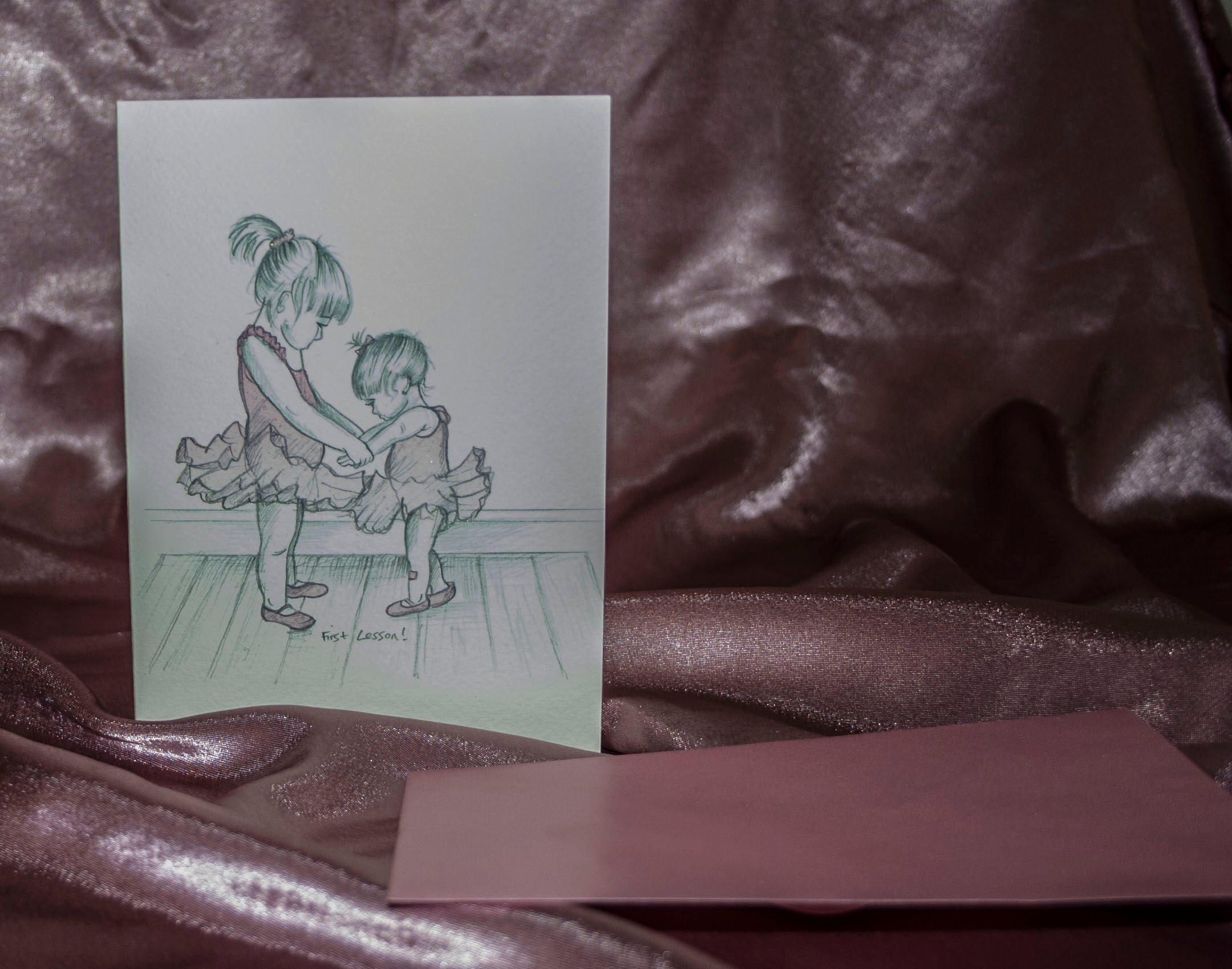 Set of 6 greetings cards reproduced from original pencil drawings