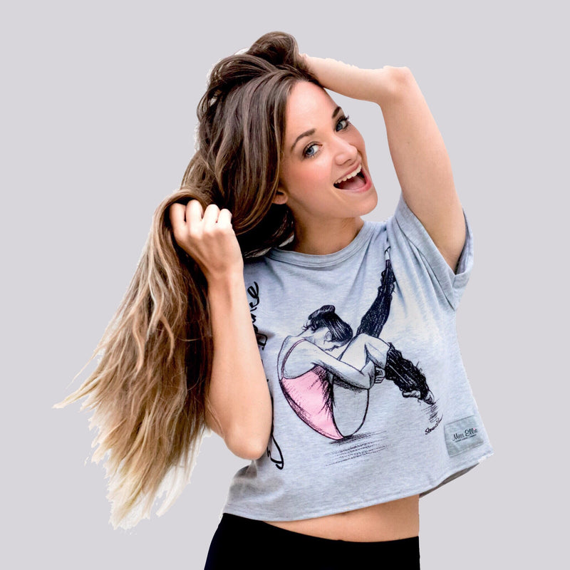 Born to Dance "Sasha" Crop Top in Light Grey